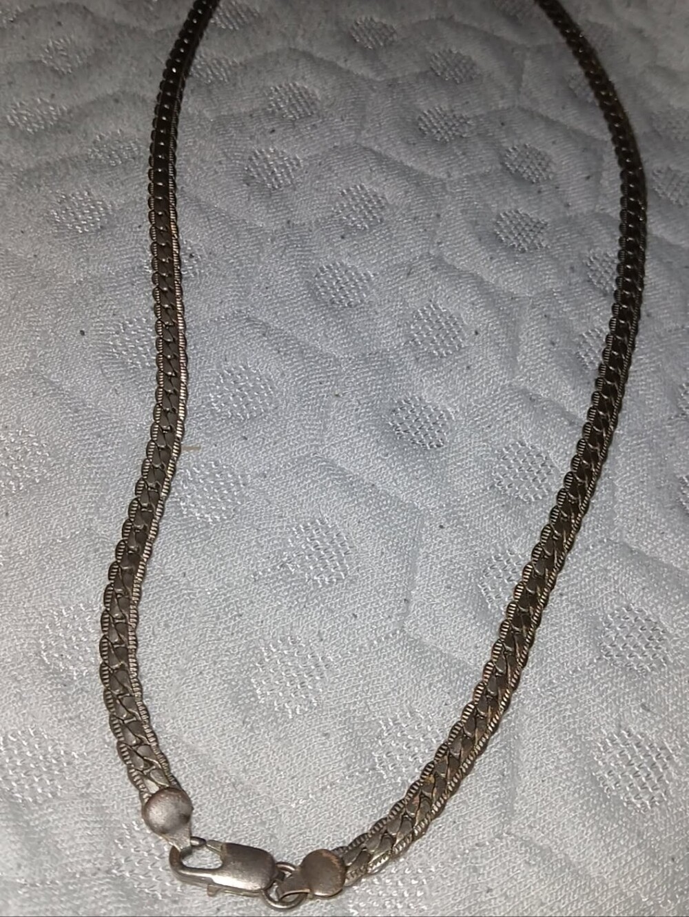 Silver Flat snake link necklace....24084